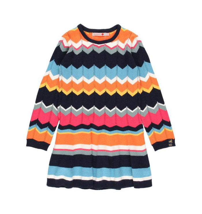 Vestido tricolor niña BOBOLI