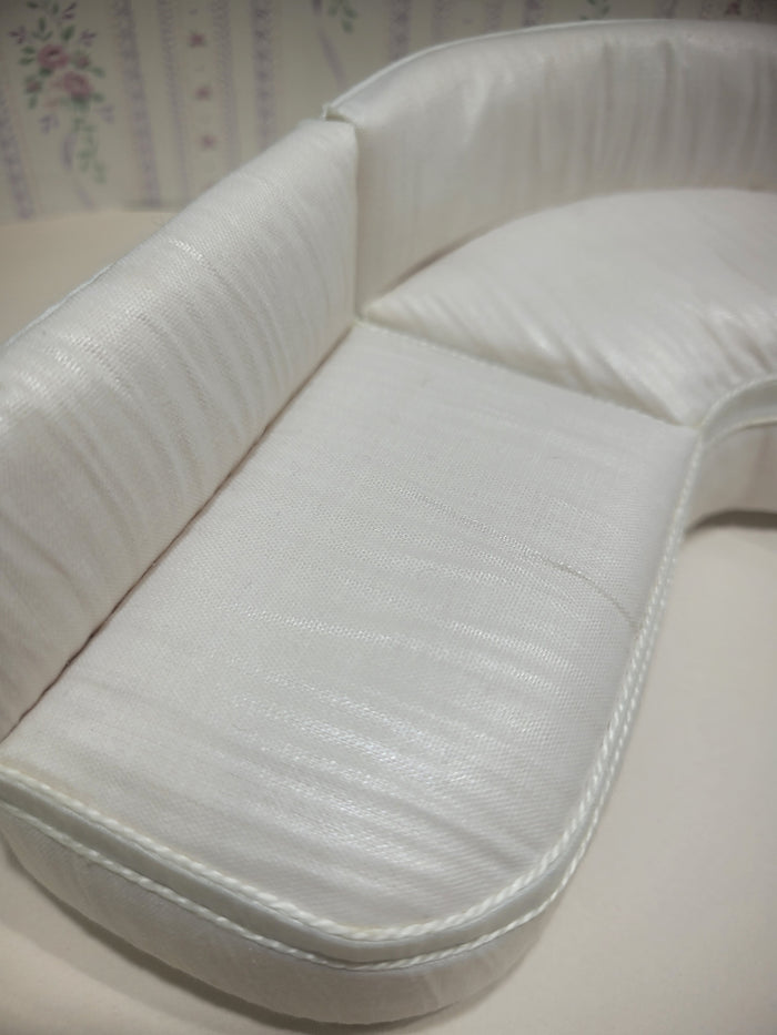 Vintage 3 Piece White Sectional Couch Living Room