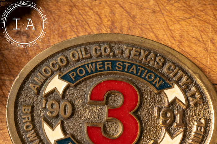 Vintage Amoco Oil Power Station Belt Buckle