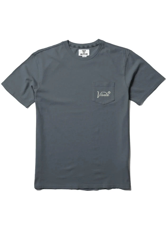 Vissla Emblem SS Premium Pocket Tee - Graphite Mens T Shirt