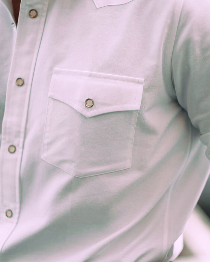 Warzone White Oxford Western Shirt