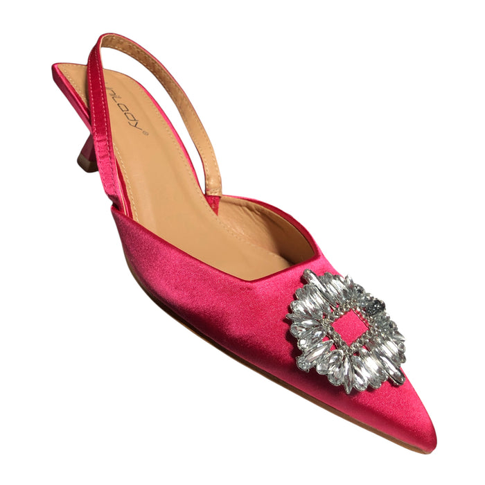 Zapatilla Baja Color Fucsia Con Detalle De Pedrería Unilady