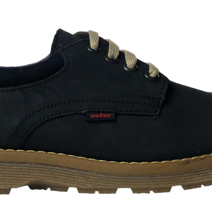 Zapato De Piel Azul Para Niño Audaz